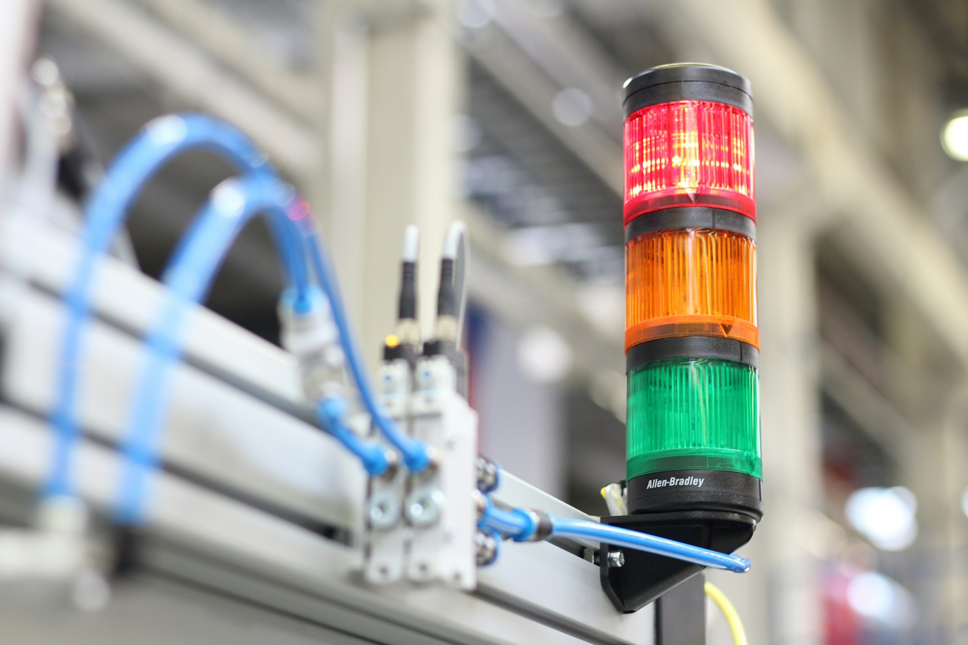 Verrine sur une machine industrielle connectée