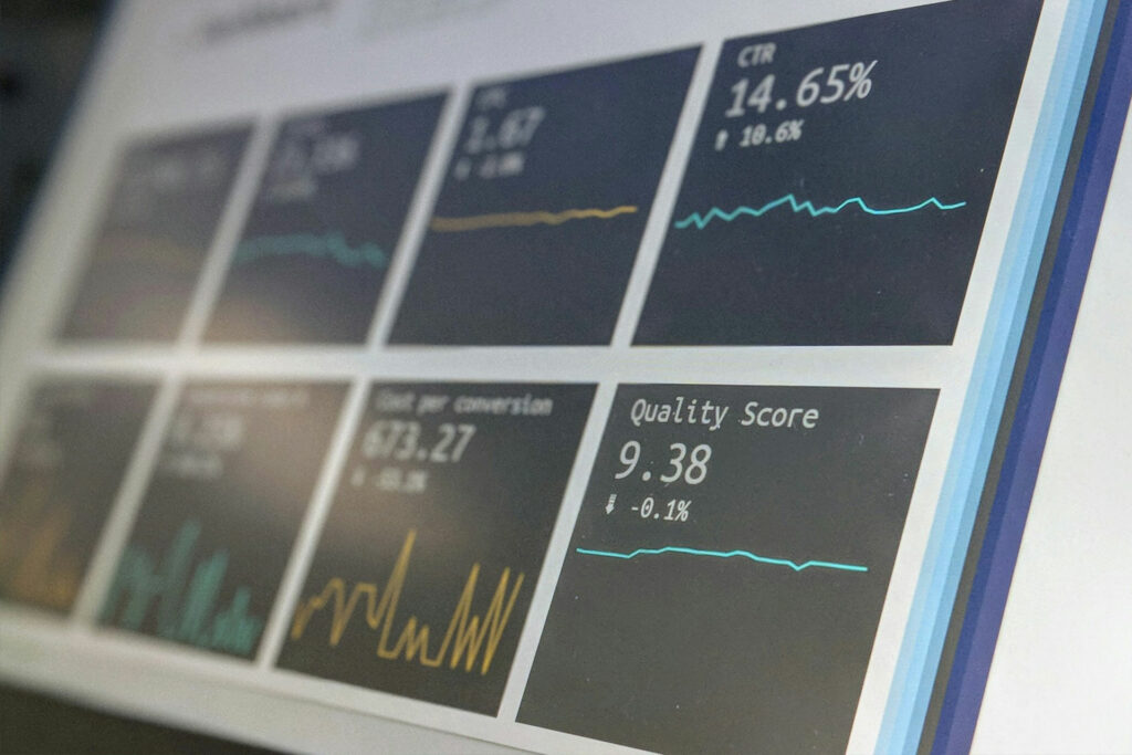 interface tableau de bord de suivi des données capteurs en direct